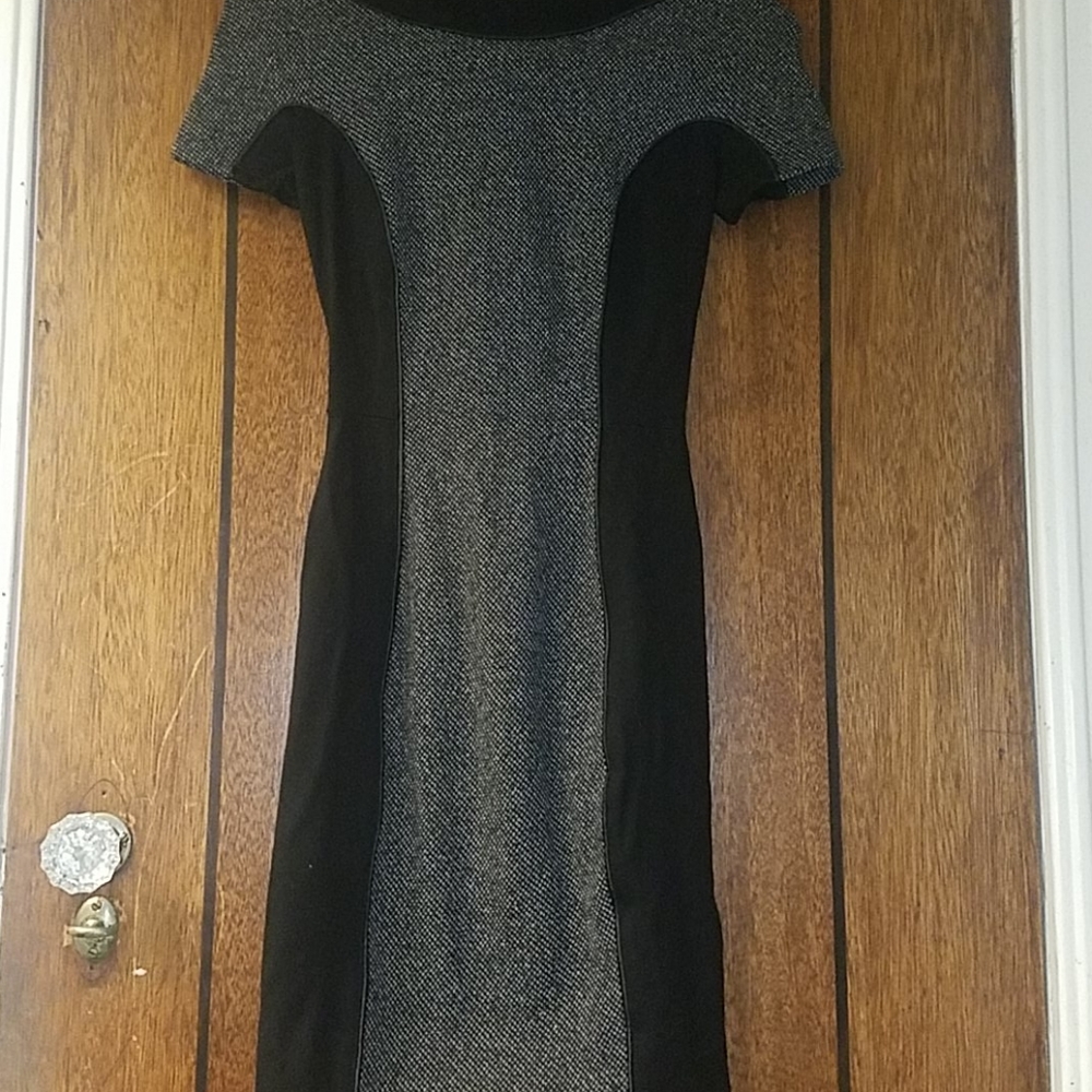 H&M Tweed and cotton black and grey dress